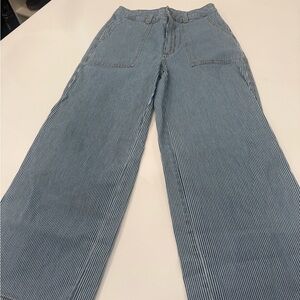 Women's Striped Blue Jeans